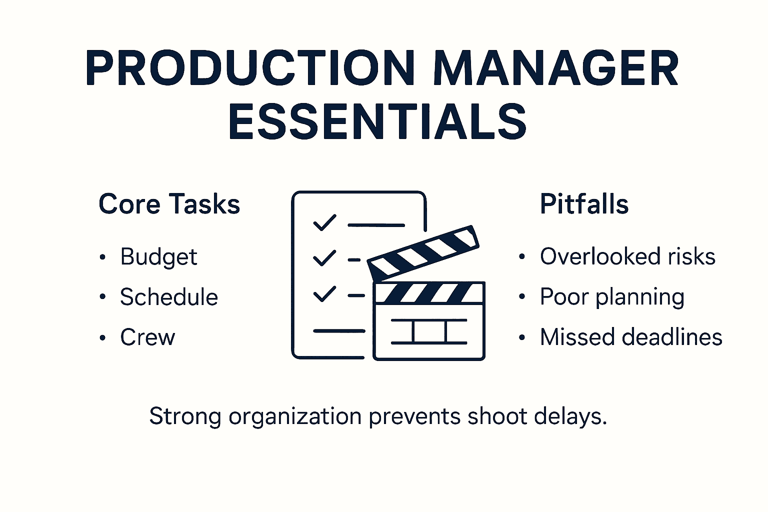 Infographic illustrating production manager essentials