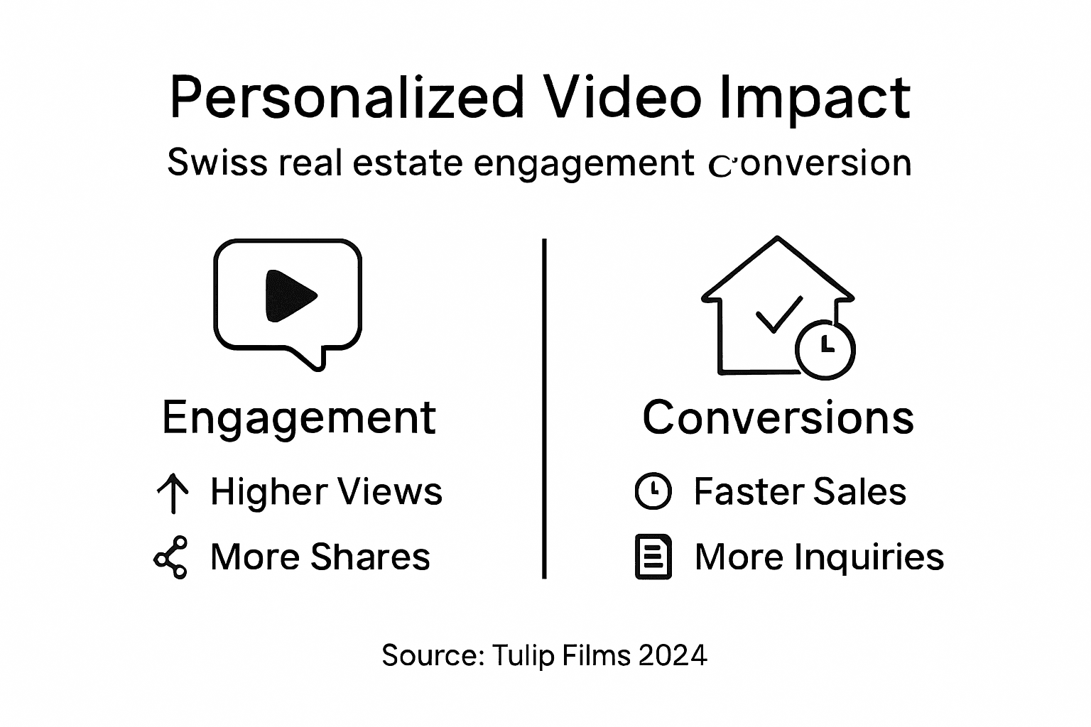 Infographic showing personalized video benefits in real estate