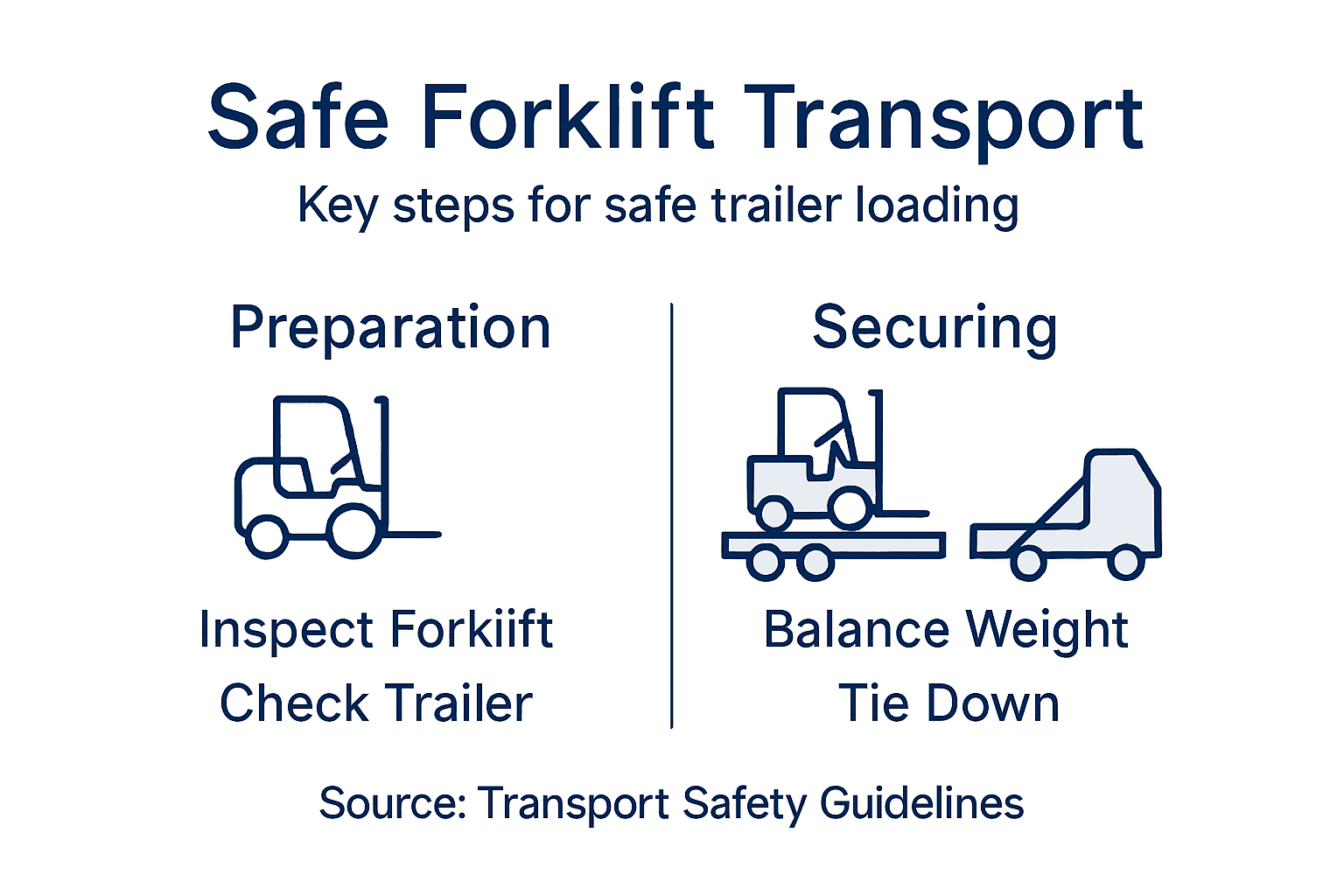 Infographic of forklift transport safety steps