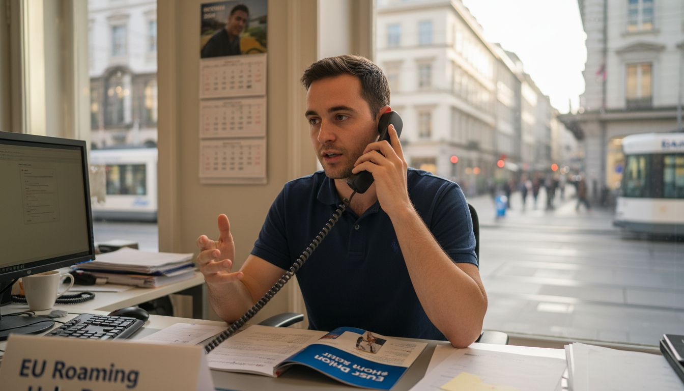 Tesco Mobile agent in Zurich office
