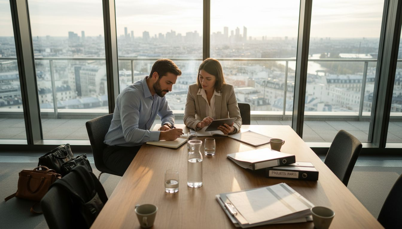 Les agents immobiliers réunis pour leur briefing matinal
