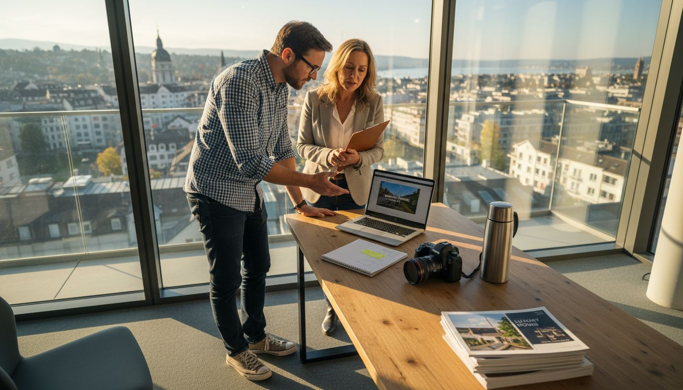 Video consultant advising in Zurich office