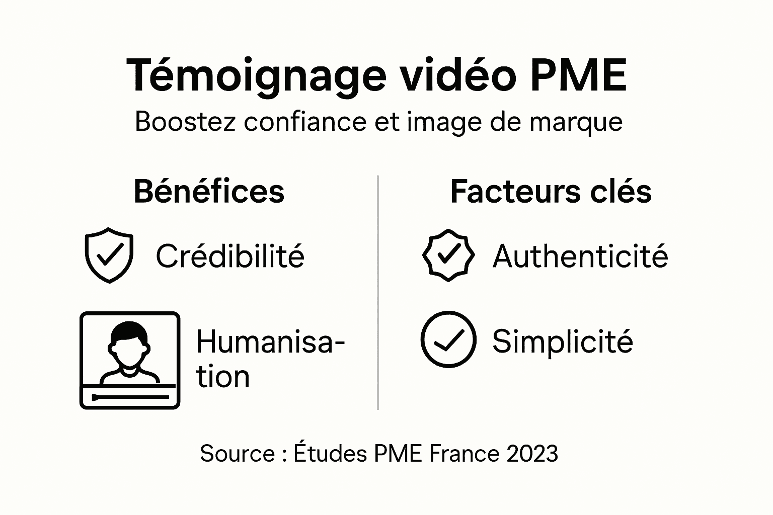 Infographie : les principaux bénéfices des témoignages vidéo pour les PME