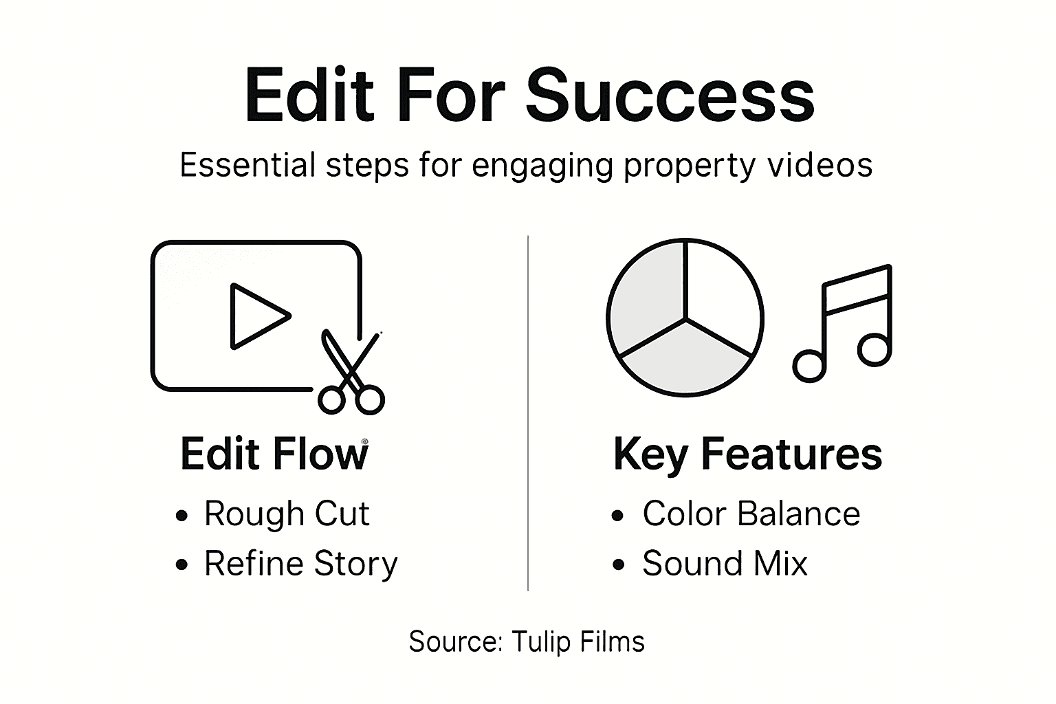 Infographic overview of video editing steps