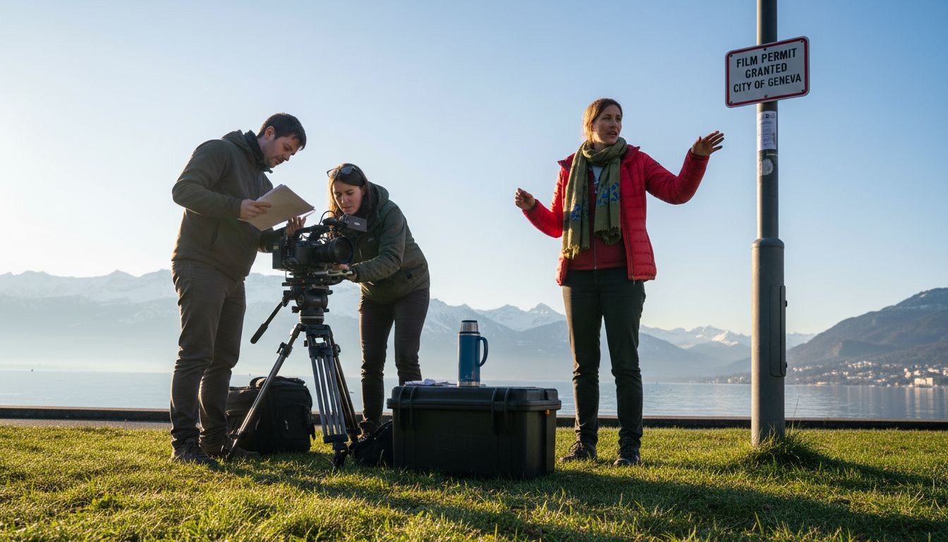 Film crew prepping for Switzerland shoot