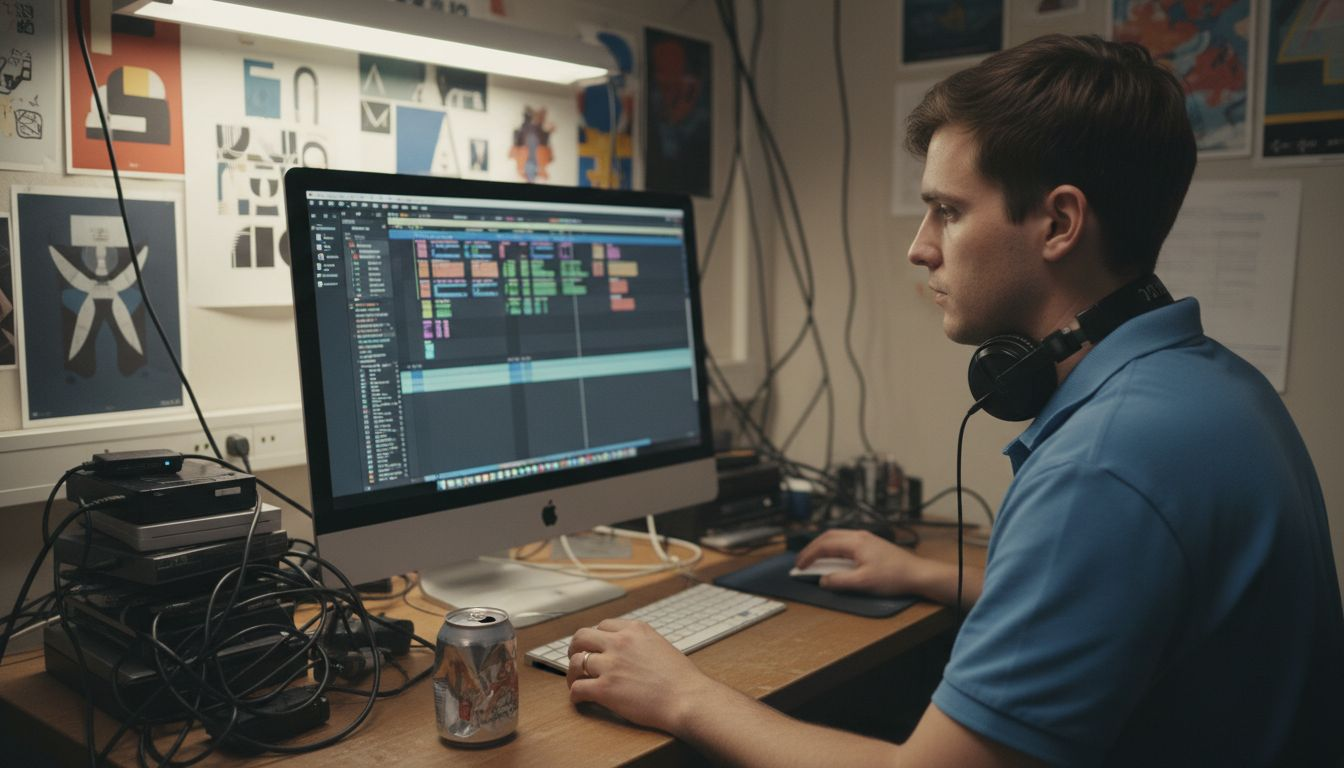 Monteur vidéo basé en Suisse, spécialisé dans le montage en agence et les séances de post-production sur place.