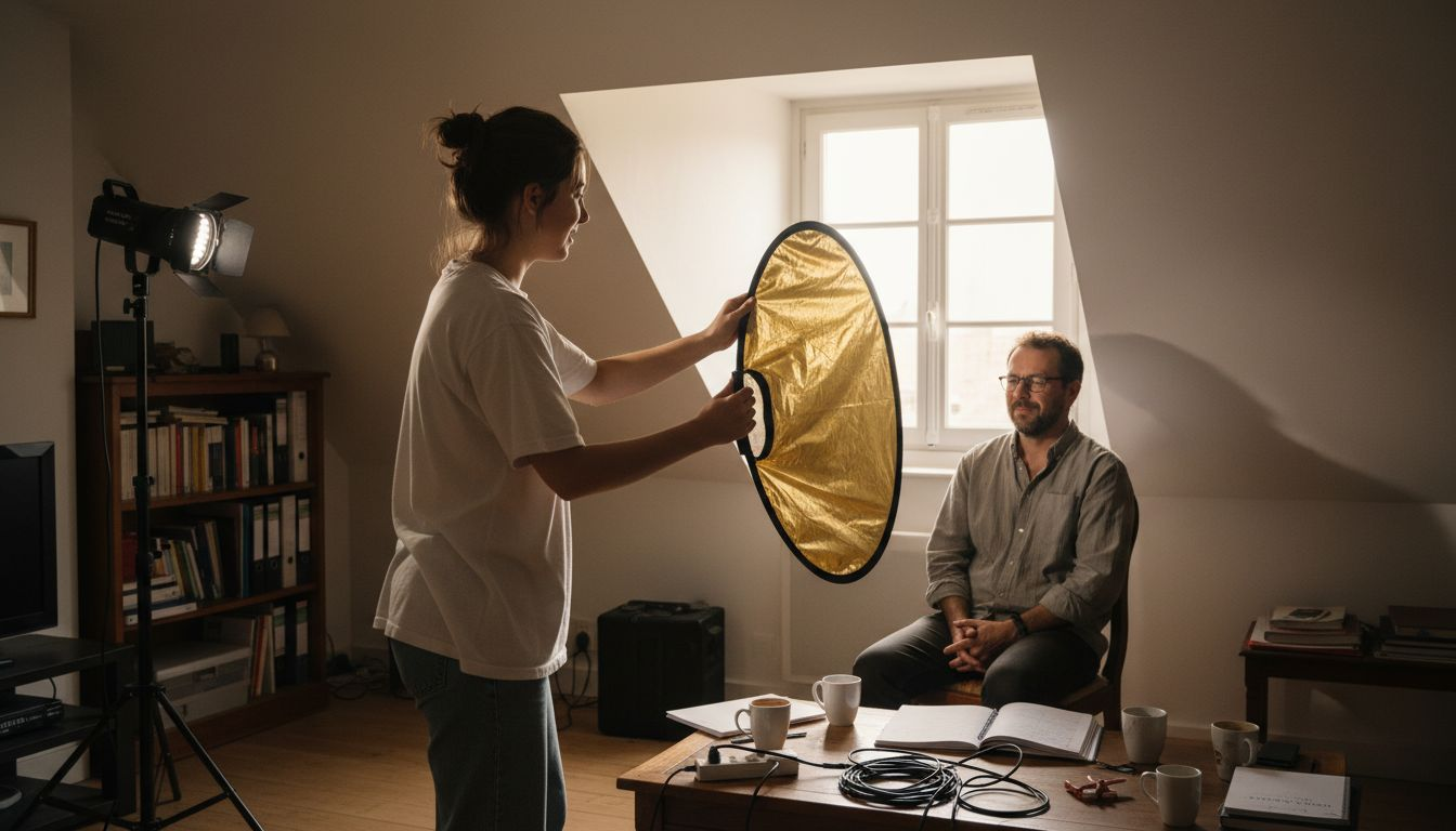 Essai de mise en lumière pour une interview réalisée dans le salon