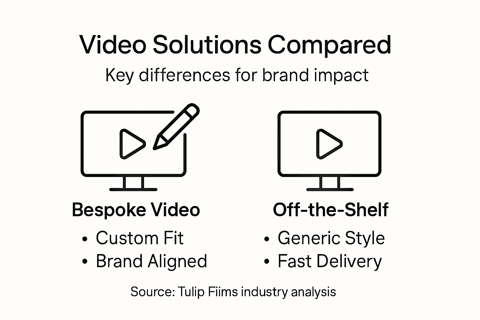 Infographic comparing bespoke and generic video solutions