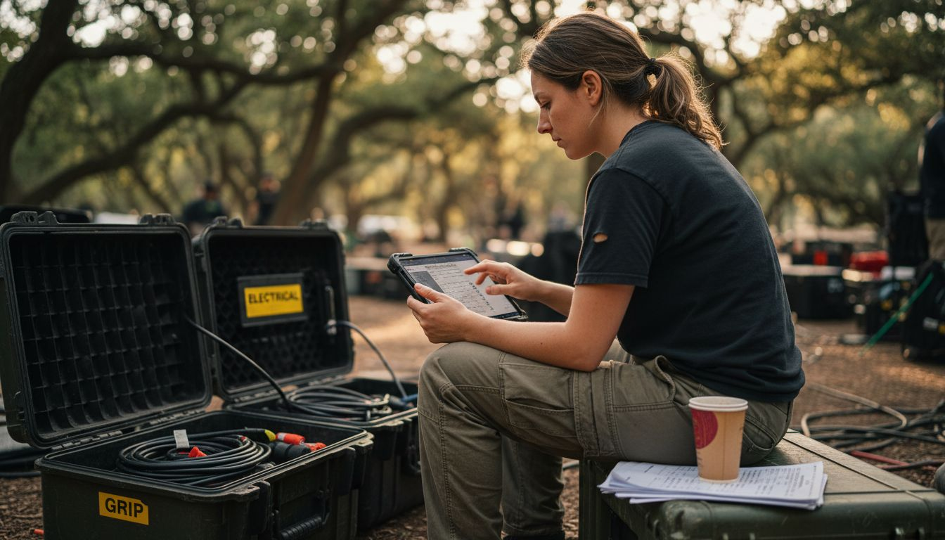 Production coordinator updates digital shooting schedule