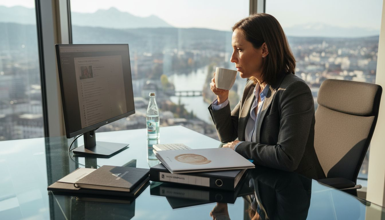 Swiss manager reviewing personalized video proposals