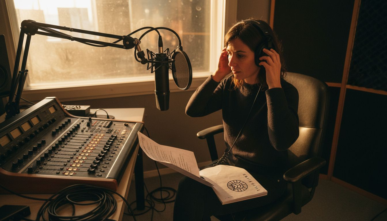 Enregistrement de voix-off réalisé dans un studio professionnel en Suisse