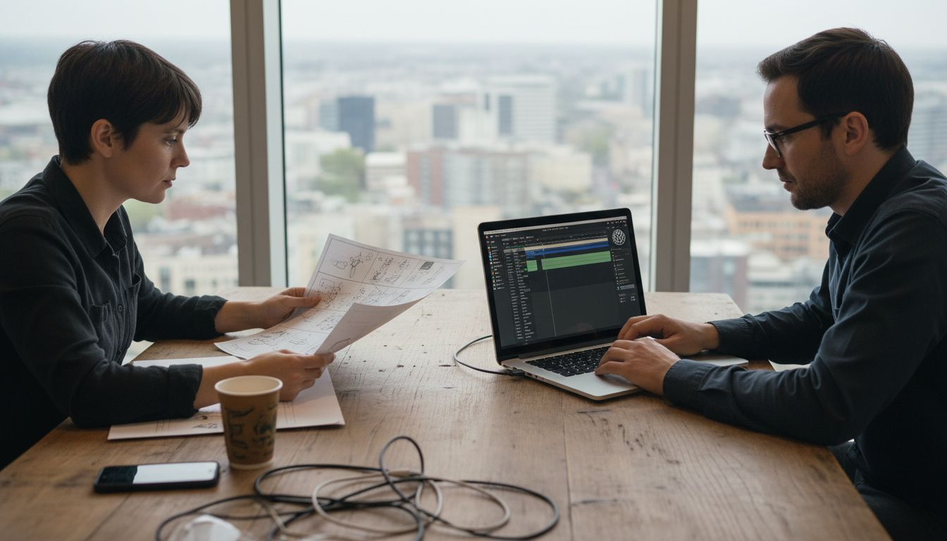 Des experts échangent autour de la conception d’une vidéo