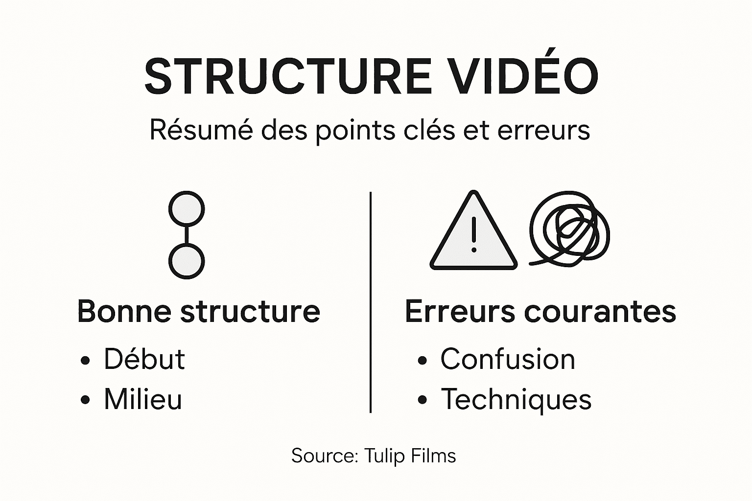 Visuel explicatif sur la composition d’une vidéo et les pièges à éviter