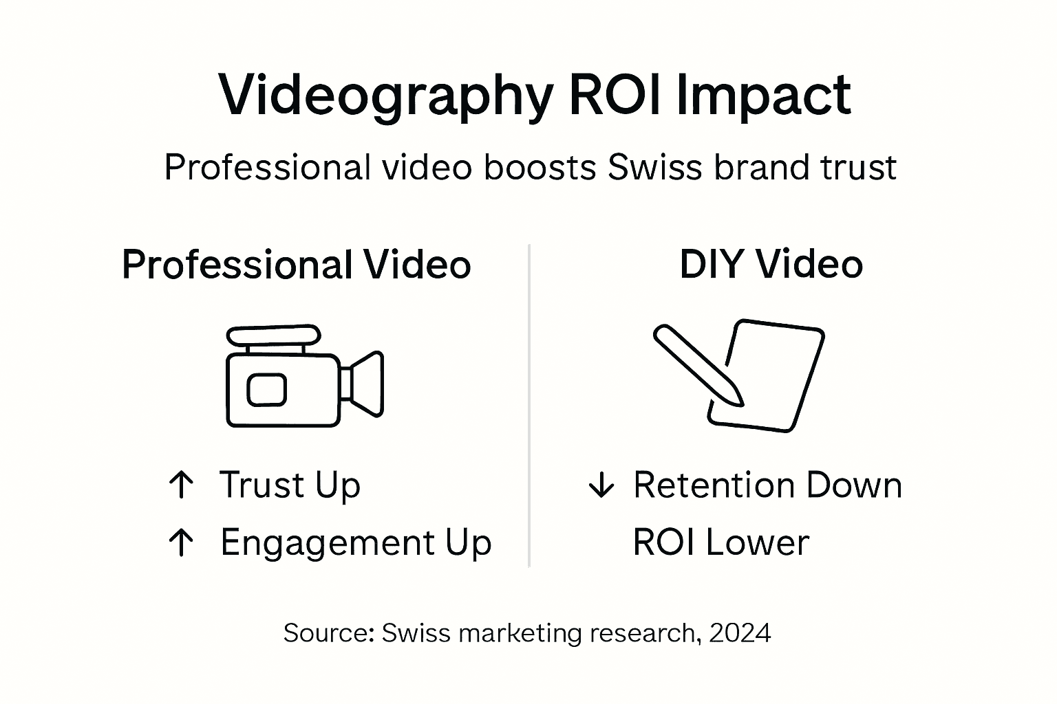 Infographic showing videography ROI and trust boost