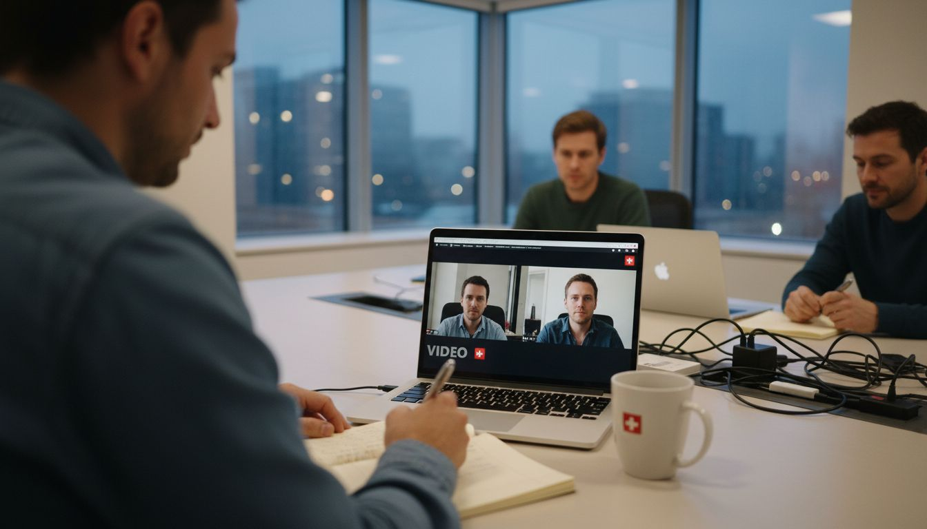 Film team remote video call showing collaboration
