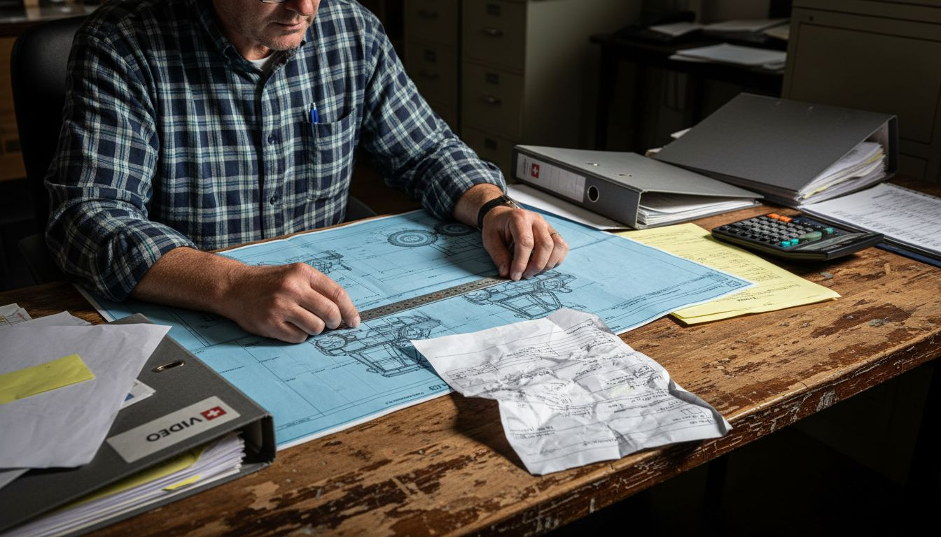 Manager preparing transport permits and documents
