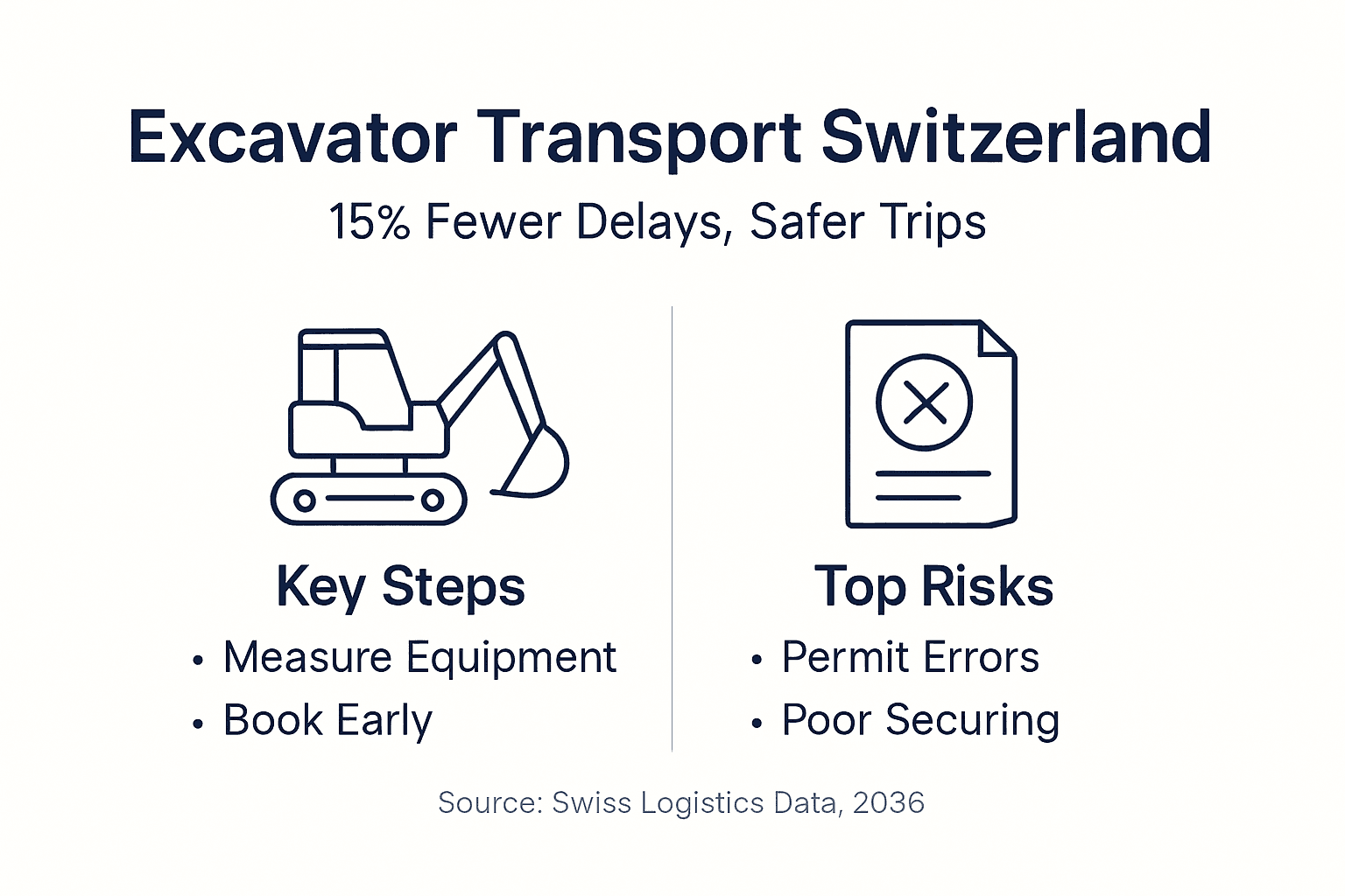Infographic with Swiss excavator safety and cost tips