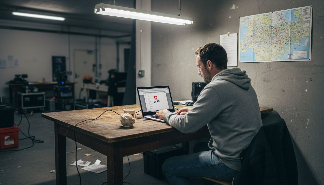 Film crew manager working on shoot schedule