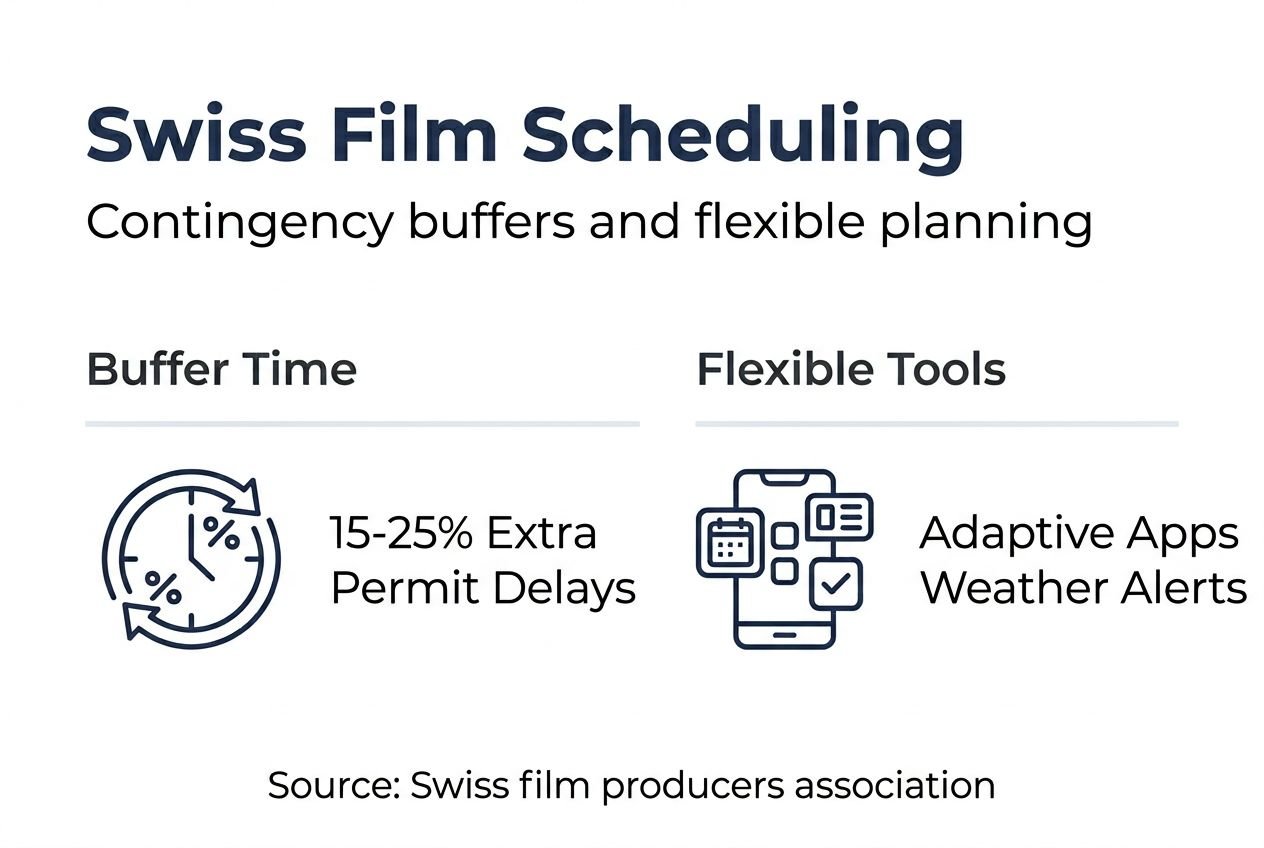 Infographic about time buffers for Swiss film shoots