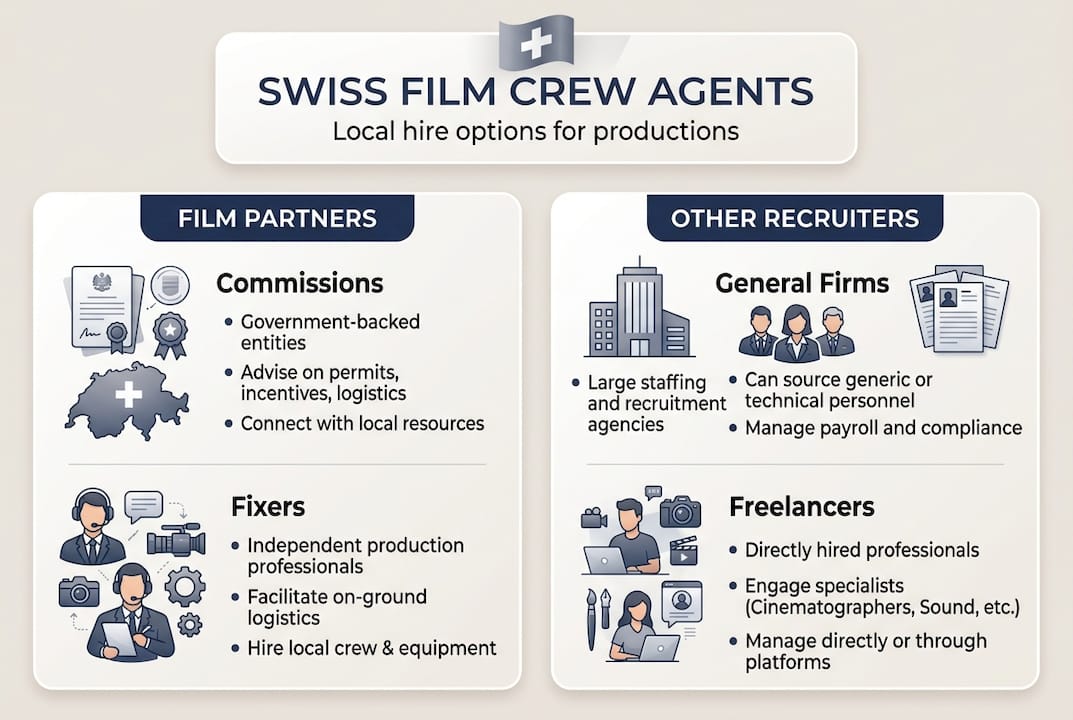 Infographic Swiss film crew recruitment options
