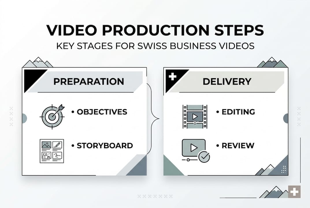 Infographic showing video production step overview