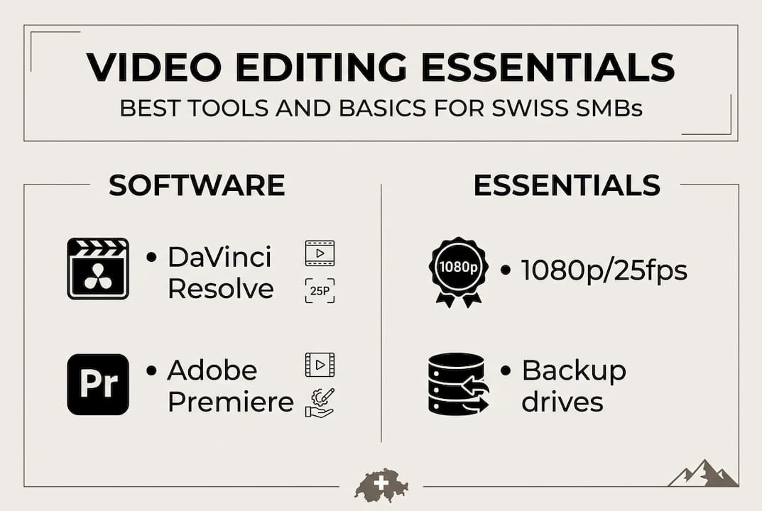 Infographic on video editing tools and essentials