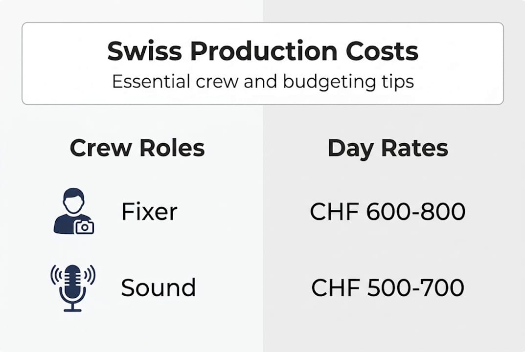 Infographic Swiss crew roles and day rates