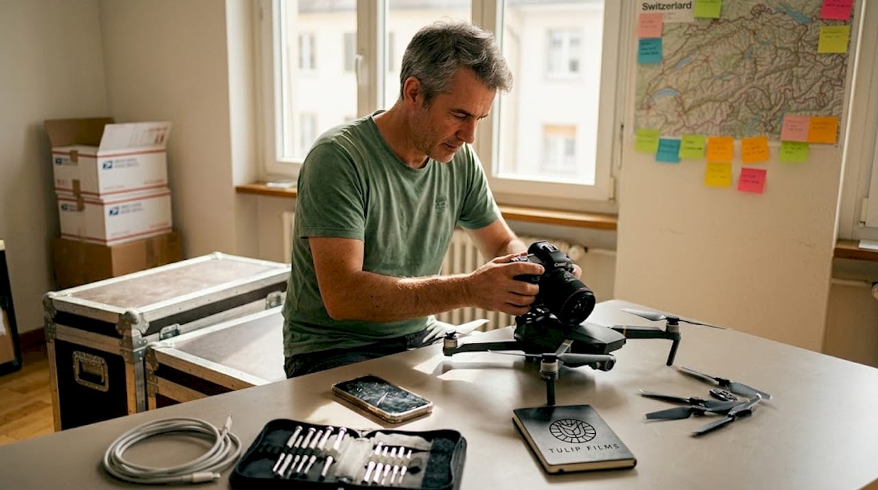 Un technicien en pleine préparation d’un drone dans son atelier.