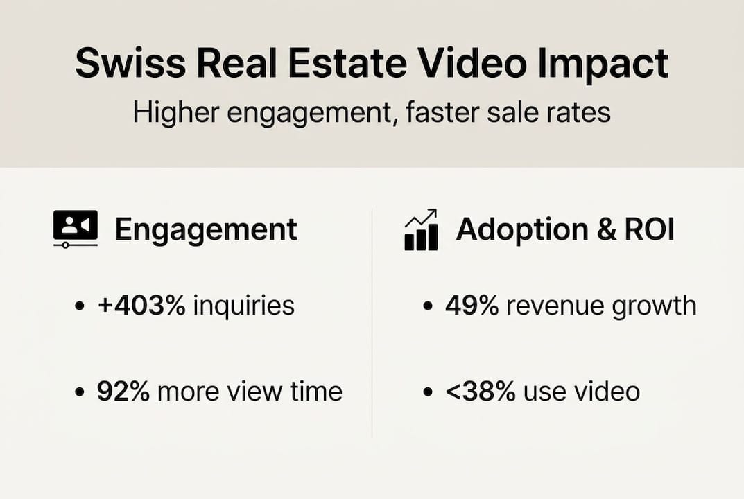 Swiss real estate video impact infographic