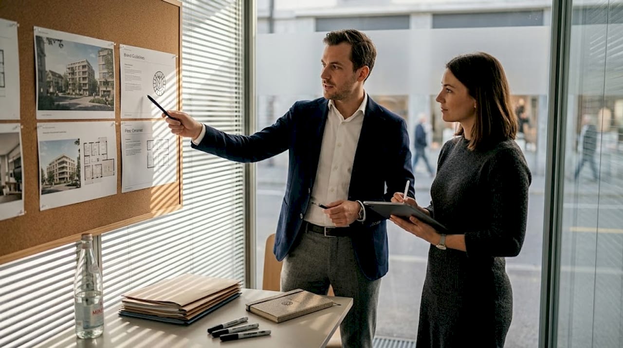 Swiss realtors reviewing their brand guidelines