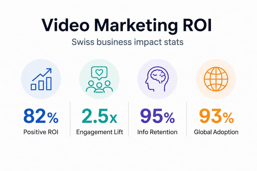 Infographic showing video ROI and engagement statistics