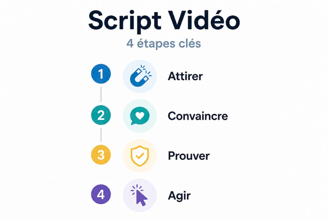 Infographie : les grandes étapes pour concevoir un script vidéo