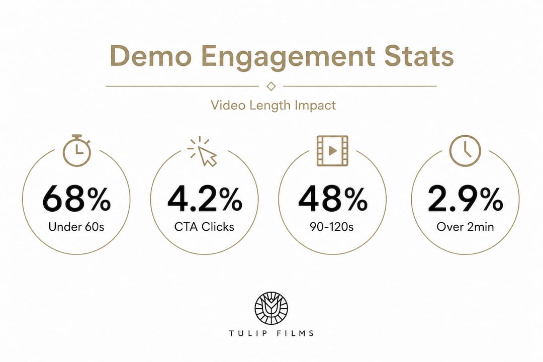 Infographic showing demo video engagement statistics
