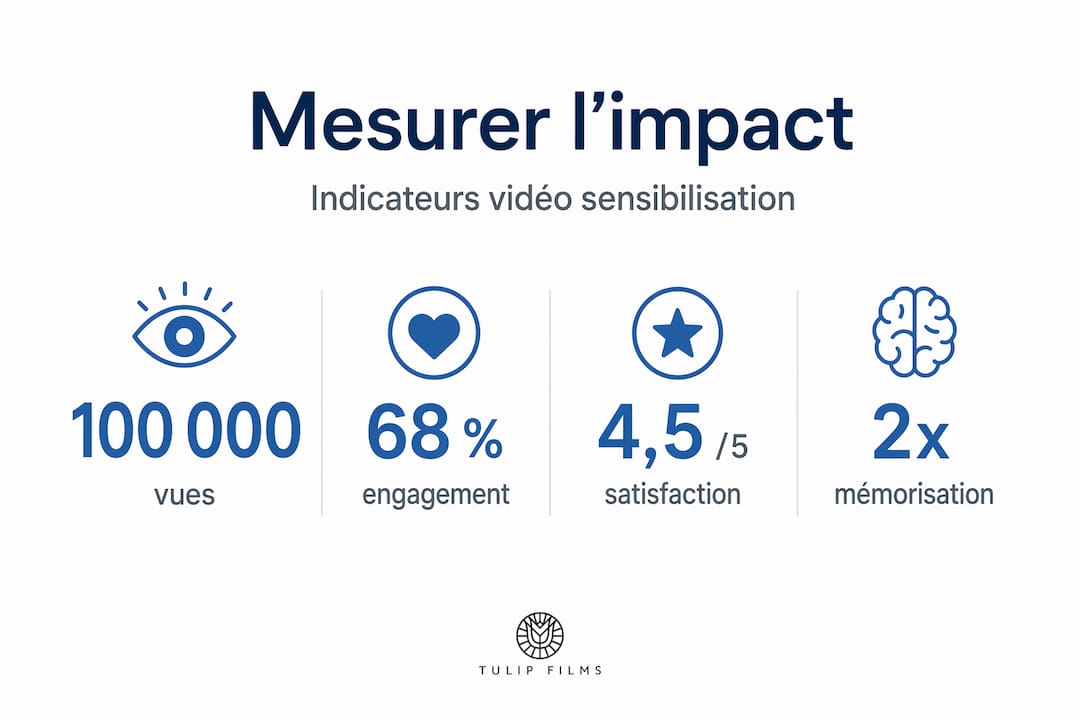 Infographie : les principaux indicateurs pour mesurer l'impact des vidéos de sensibilisation