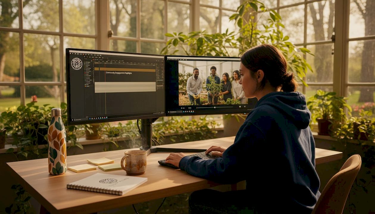 Editor working on culture explainer video