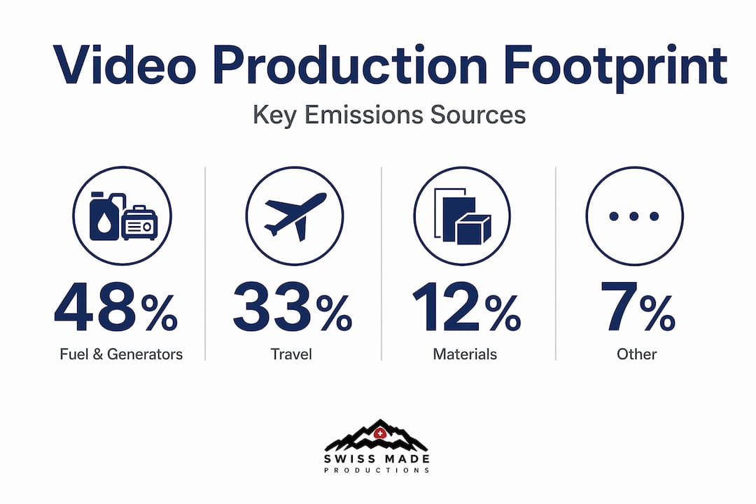 Infographic with video production emissions statistics