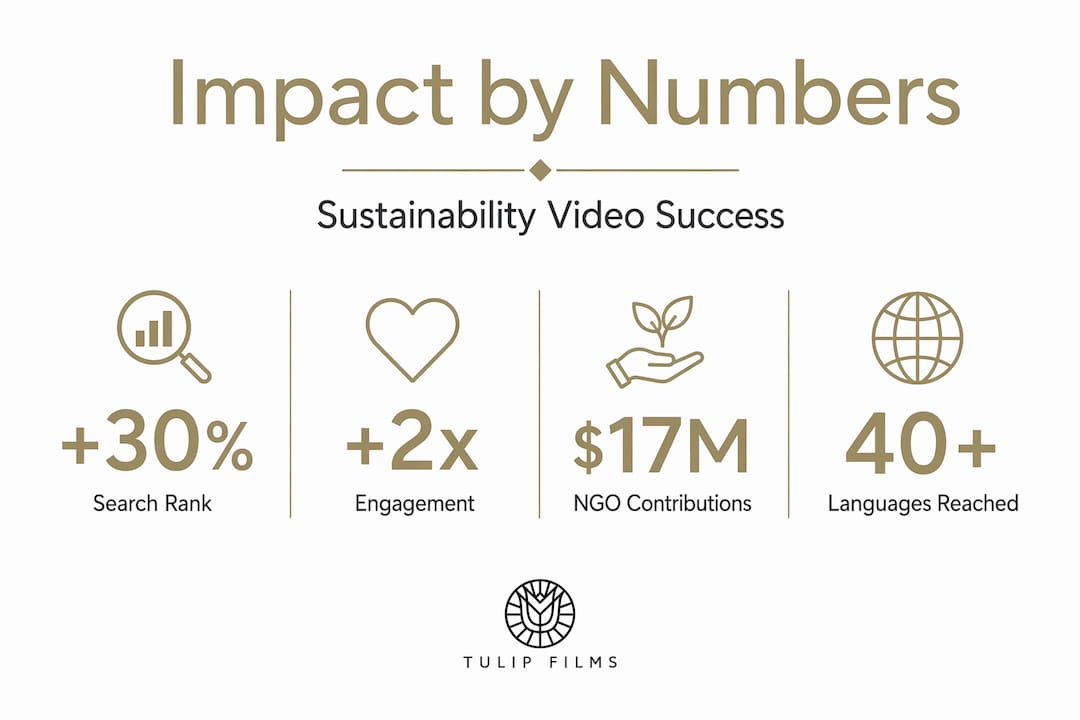 Infographic showing key Geneva sustainability video statistics