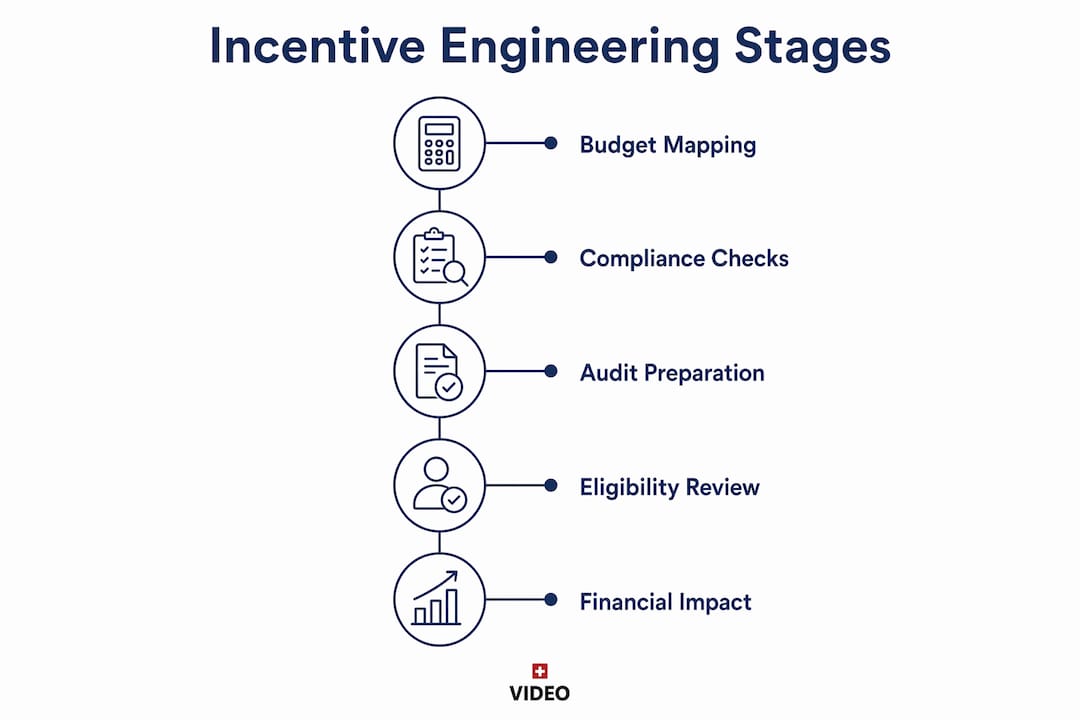 Infographic showing five stages of incentive engineering