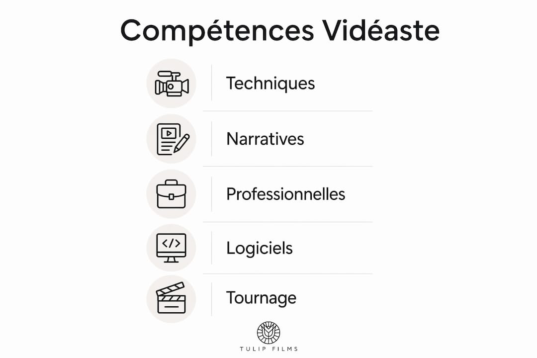 Infographie : les cinq compétences indispensables pour exceller en tant que vidéaste