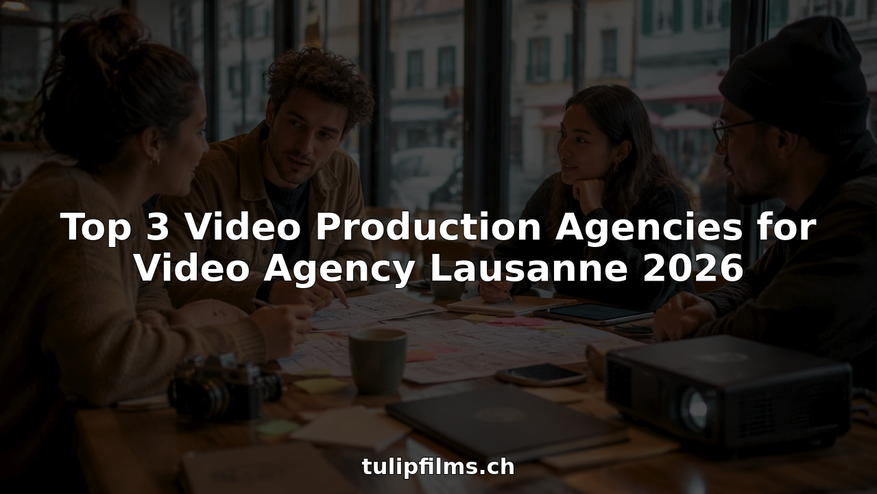 Video production team in meeting room collaborating on project