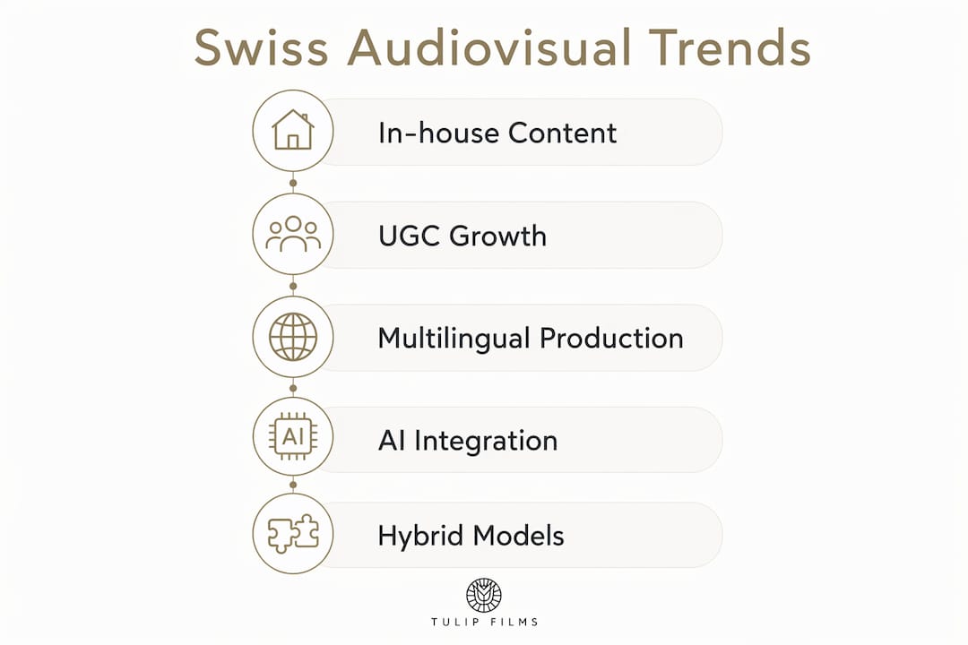 Infographic illustrating main audiovisual trends in Switzerland
