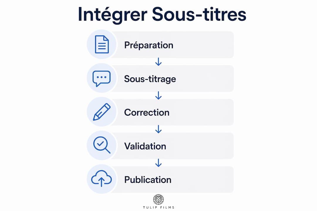 Infographie : le parcours pour ajouter des sous-titres à vos vidéos