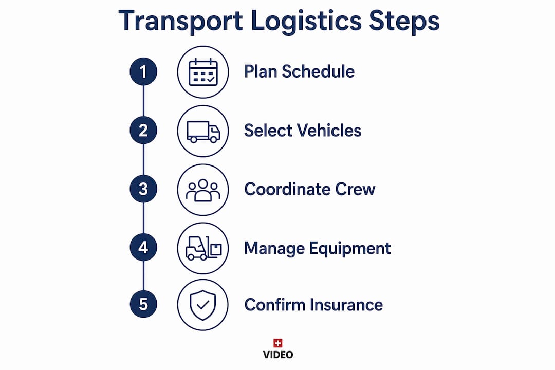 Infographic outlining transport logistics steps
