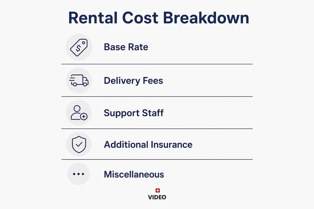 Infographic detailing film equipment rental cost components