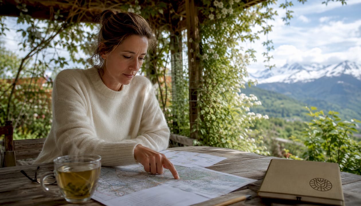 Swiss film producer reviewing location plans