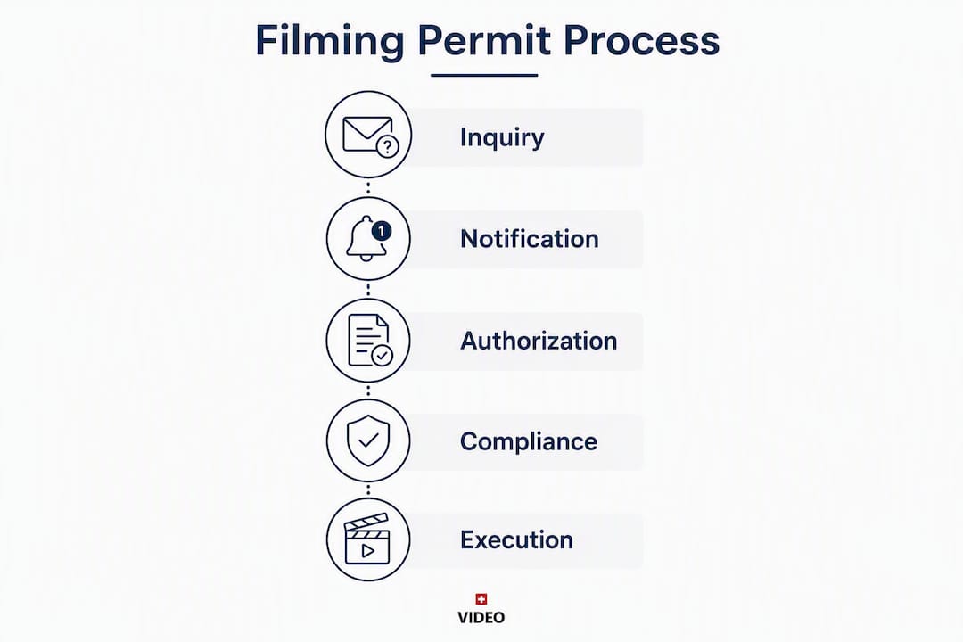 Infographic showing stages of filming permit process