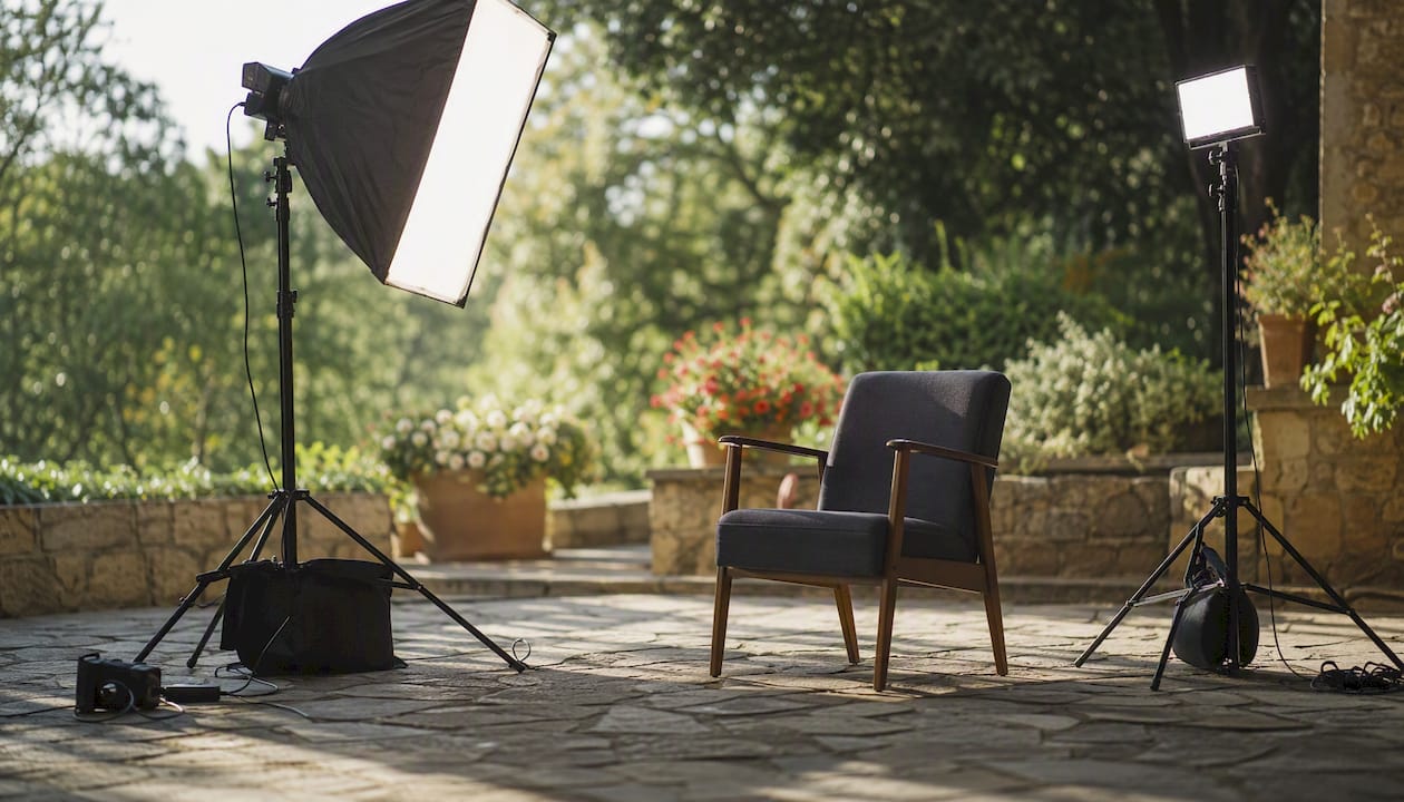 Professional two-light commercial interview setup