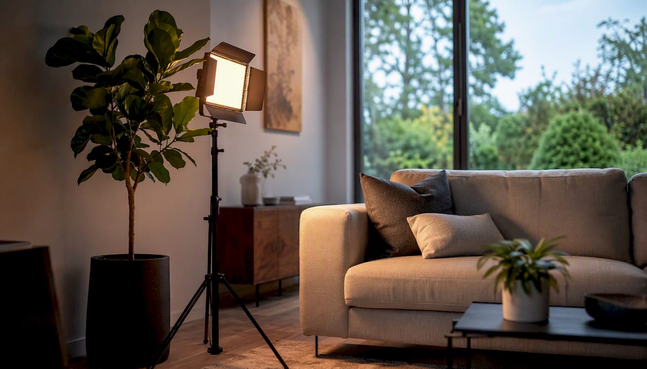 L’éclairage par panneaux LED qui se fond parfaitement avec la lumière naturelle à l’intérieur