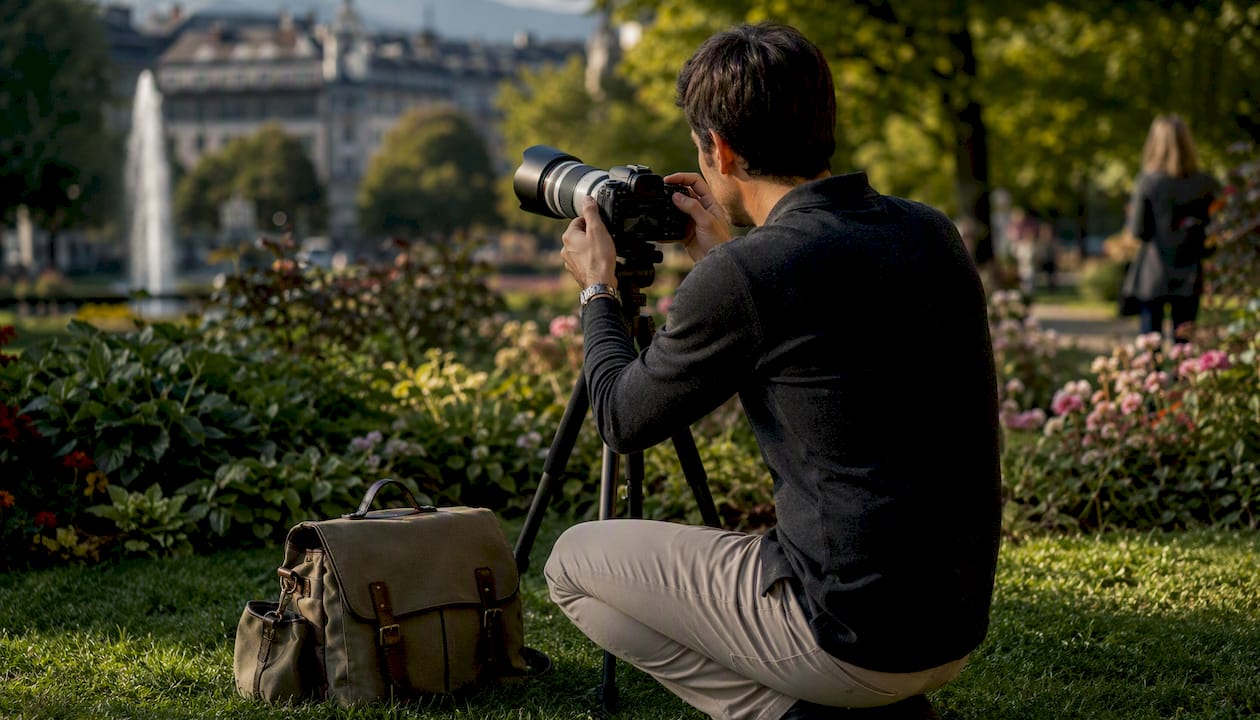 Photographer setting up camera showing consent awareness