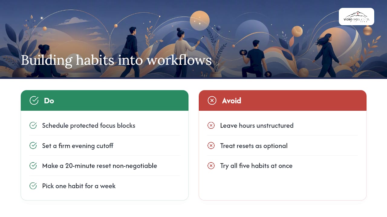 A note on building these habits into creative workflows — overview diagram